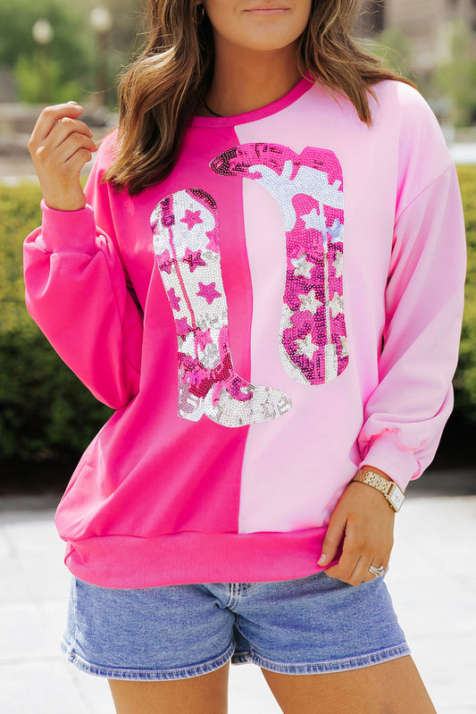 Disco Cowgirl Terry Color Block Top