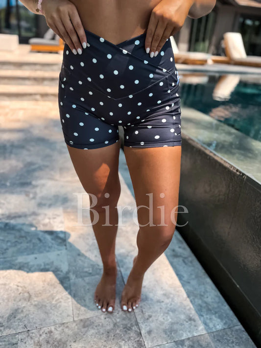 Polka Dot Crossover Bike Shorts