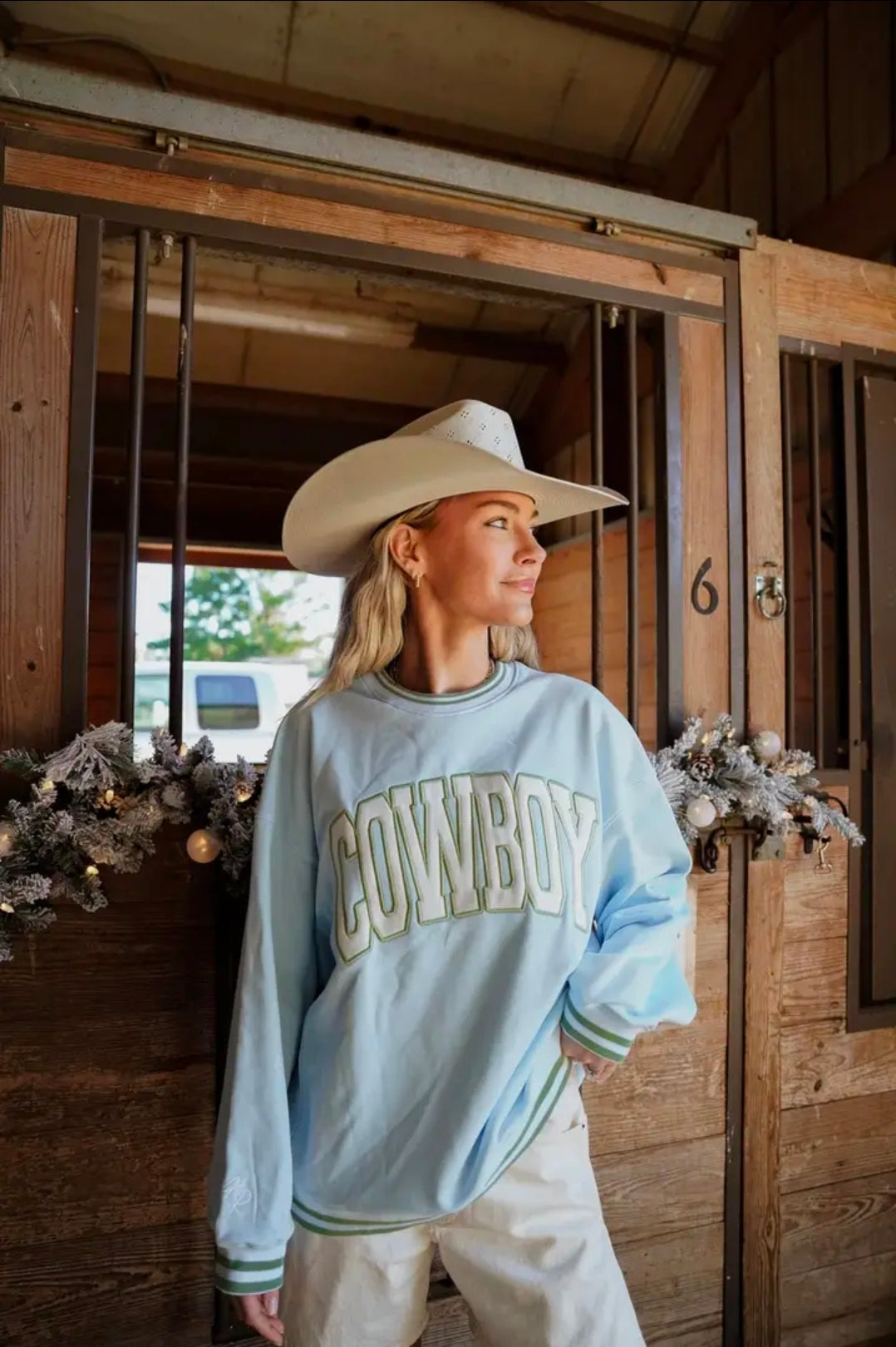 Sky Blue Cowboy Crewneck