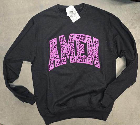 Amen Puff Graphic Crewneck Sweatshirt