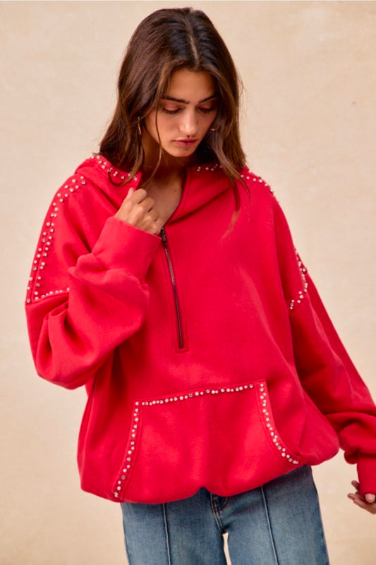Candy Apple Pearl Quarter Zip Hoodie