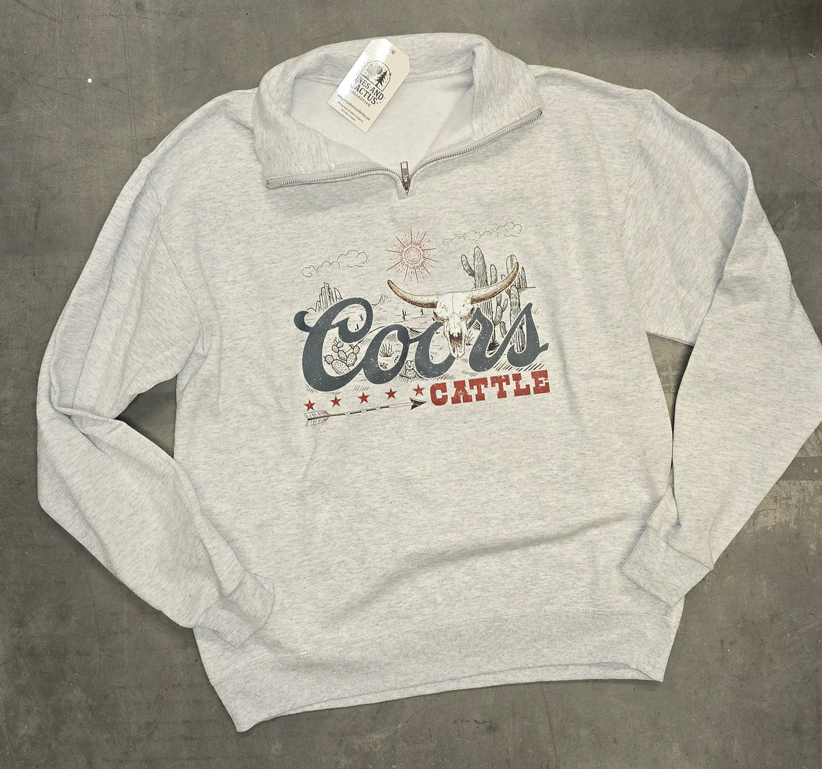 Banquet Beer and Cattle Vintage Quarter Zip Sweatshirt