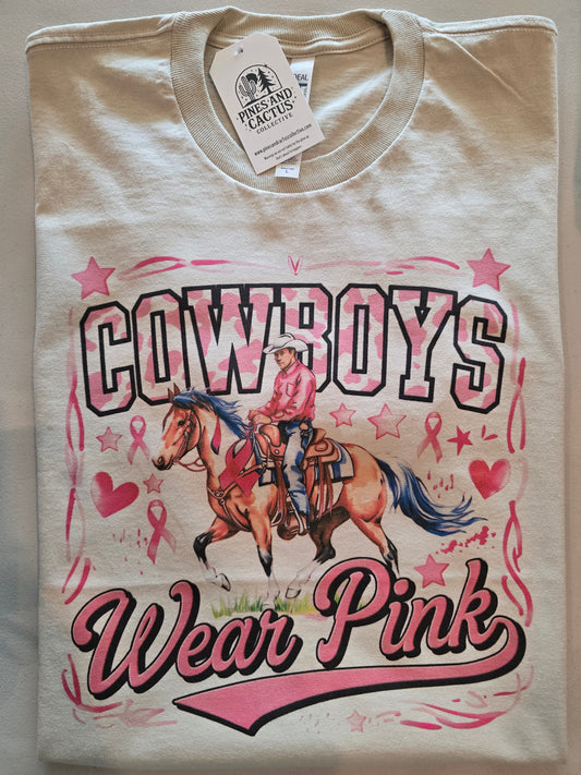 Cowboys Wear Pink-Mens Breast Cancer Awareness Tee