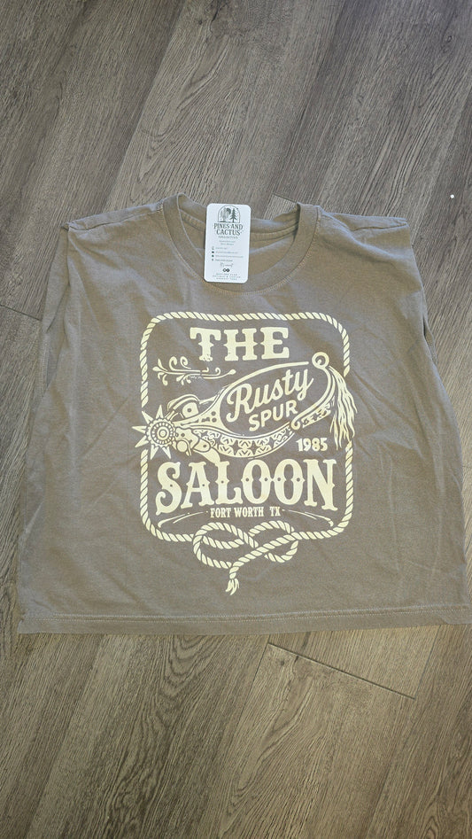 Rusty Spur Saloon Muscle Crop Tee
