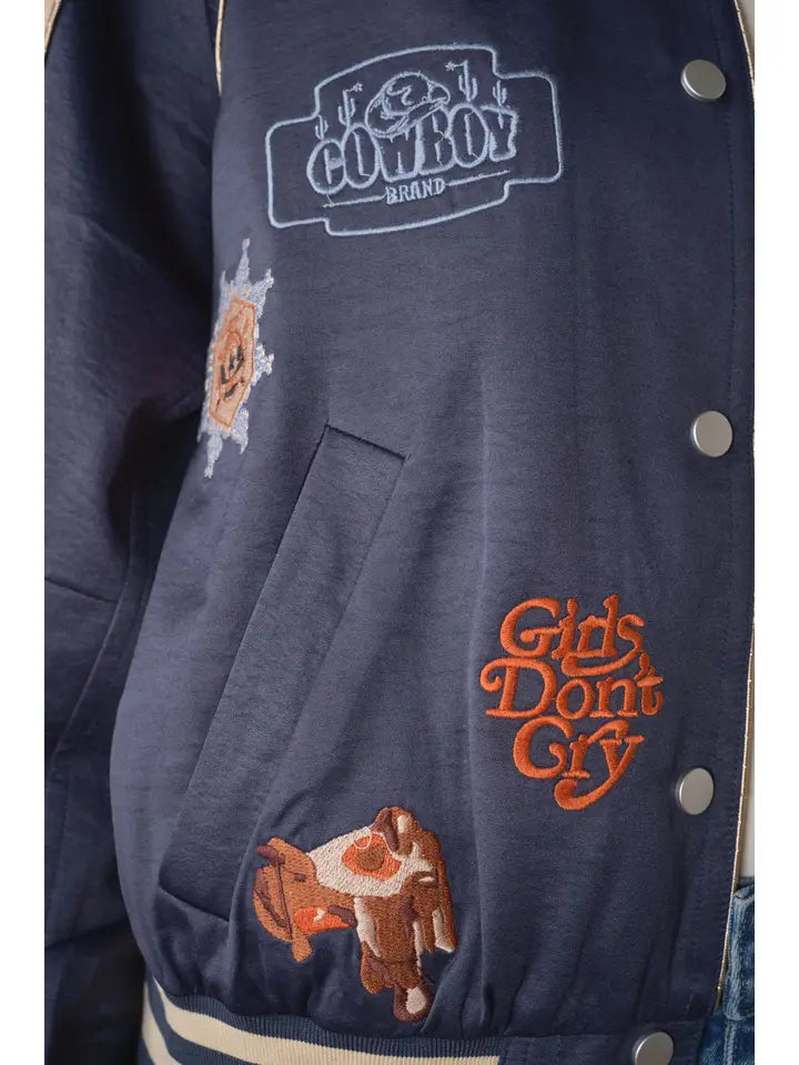 Western Satin Bomber Jacket